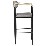 Tina Fabric Upholstered Bar Chair Grey (Set of 2) | Grey | 121189