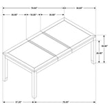Elodie Rectangular 78-inch Extension Leaf Dining Table Black | Grey | 121221