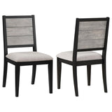 Elodie Wood Dining Side Chair Grey and Black (Set of 2) | Grey | Black | 121222