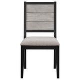 Elodie Wood Dining Side Chair Grey and Black (Set of 2) | Grey | Black | 121222