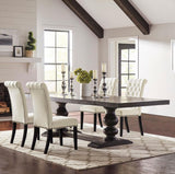 Phelps 5-piece Rectangular Dining Table Set Distressed Noir | Black | Distressed Noir / Beige / Smokey Black | 121231-S5