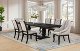 Phelps 7-piece Rectangular Dining Table Set Distressed Noir | Black | Tan / Distressed Noir | 121231-S7A