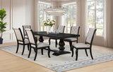Phelps 7-piece Rectangular Dining Table Set Distressed Noir | Black | Tan / Distressed Noir | 121231-S7C