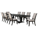 Phelps 9-piece Rectangular Dining Table Set Distressed Noir | Black | Tan / Distressed Noir | 121231-S9C