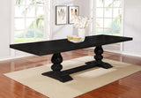 Phelps 123-inch Extension Leaf Dining Table Distressed Noir | Black | Distressed Noir | 121231