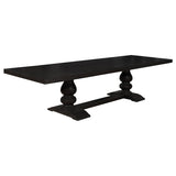 Phelps 123-inch Extension Leaf Dining Table Distressed Noir | Black | Distressed Noir | 121231