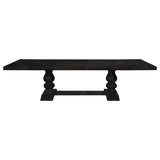 Phelps 123-inch Extension Leaf Dining Table Distressed Noir | Black | Distressed Noir | 121231