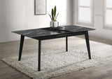 Crestmont 78-inch Extension Dining Table Black Faux Marble | King | Black | Black Faux Marble | 121251