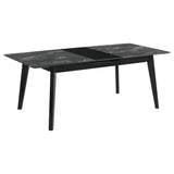 Crestmont 78-inch Extension Dining Table Black Faux Marble | King | Black | Black Faux Marble | 121251