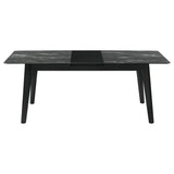Crestmont 78-inch Extension Dining Table Black Faux Marble | King | Black | Black Faux Marble | 121251