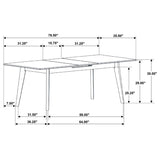 Crestmont 78-inch Extension Dining Table Black Faux Marble | King | Black | Black Faux Marble | 121251