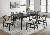 Crestmont 78-inch Extension Dining Table Black Faux Marble | King | Black | Black Faux Marble | 121251