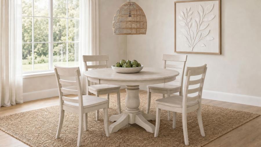 Orrison 5-piece Oval 62-inch Extension Leaf Dining Set Linen | Beige | Linen | 121261-S5