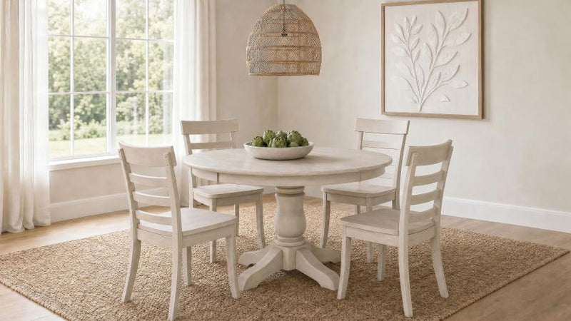 Orrison 5-piece Oval 62-inch Extension Leaf Dining Set Linen