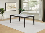 Averill 72-inch Rectangular White Marble Top Dining Table Coffee Bean | Brown | Coffee Bean | 121291