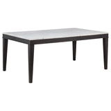 Averill 72-inch Rectangular White Marble Top Dining Table Coffee Bean | Brown | Coffee Bean | 121291