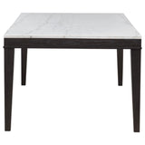Averill 72-inch Rectangular White Marble Top Dining Table Coffee Bean | Brown | Coffee Bean | 121291