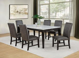 Averill 72-inch Rectangular White Marble Top Dining Table Coffee Bean | Brown | Coffee Bean | 121291