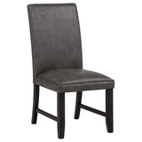 Averill Faux Leatherette Upholstered Dining Side Chair Dark Grey (Set of 2) | Grey | Dark Grey / Coffee Bean | 121292GRY