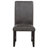 Averill Faux Leatherette Upholstered Dining Side Chair Dark Grey (Set of 2) | Grey | Dark Grey / Coffee Bean | 121292GRY
