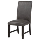 Averill Faux Leatherette Upholstered Dining Side Chair Dark Grey (Set of 2) | Grey | Dark Grey / Coffee Bean | 121292GRY