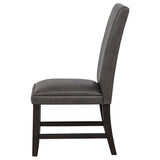 Averill Faux Leatherette Upholstered Dining Side Chair Dark Grey (Set of 2) | Grey | Dark Grey / Coffee Bean | 121292GRY