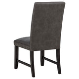 Averill Faux Leatherette Upholstered Dining Side Chair Dark Grey (Set of 2) | Grey | Dark Grey / Coffee Bean | 121292GRY