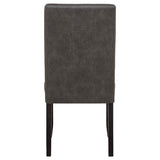 Averill Faux Leatherette Upholstered Dining Side Chair Dark Grey (Set of 2) | Grey | Dark Grey / Coffee Bean | 121292GRY