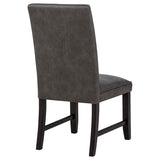 Averill Faux Leatherette Upholstered Dining Side Chair Dark Grey (Set of 2) | Grey | Dark Grey / Coffee Bean | 121292GRY