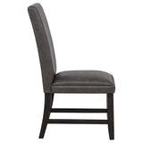 Averill Faux Leatherette Upholstered Dining Side Chair Dark Grey (Set of 2) | Grey | Dark Grey / Coffee Bean | 121292GRY