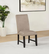 Averill Faux Leatherette Upholstered Dining Side Chair Tan (Set of 2) | Brown | Tan / Coffee Bean | 121292TAN