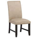 Averill Faux Leatherette Upholstered Dining Side Chair Tan (Set of 2) | Brown | Tan / Coffee Bean | 121292TAN