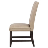Averill Faux Leatherette Upholstered Dining Side Chair Tan (Set of 2) | Brown | Tan / Coffee Bean | 121292TAN