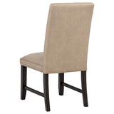 Averill Faux Leatherette Upholstered Dining Side Chair Tan (Set of 2) | Brown | Tan / Coffee Bean | 121292TAN