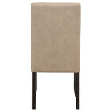 Averill Faux Leatherette Upholstered Dining Side Chair Tan (Set of 2) | Brown | Tan / Coffee Bean | 121292TAN