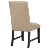 Averill Faux Leatherette Upholstered Dining Side Chair Tan (Set of 2) | Brown | Tan / Coffee Bean | 121292TAN