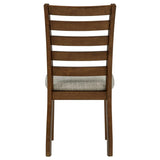 Atwood Wood Dining Side Chair Upholstered Seat Warm Brown