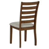 Atwood Wood Dining Side Chair Upholstered Seat Warm Brown