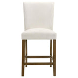 Paxton 5-piece Round Glass Top Counter Height Dining Set Beige | Brown | Brown / Beige | 122178-S5BGE