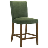Paxton 5-piece Round Glass Top Counter Height Dining Set Green | Brown | Brown / Green | 122178-S5GRN