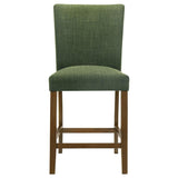 Paxton 5-piece Round Glass Top Counter Height Dining Set Green | Brown | Brown / Green | 122178-S5GRN