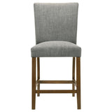 Paxton 5-piece Round Glass Top Counter Height Dining Set Grey | Brown | Brown / Grey | 122178-S5GRY