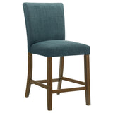 Paxton 5-piece Round Glass Top Counter Height Dining Set Teal Blue | Brown | Brown / Teal Blue | 122178-S5TLB