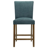 Paxton 5-piece Round Glass Top Counter Height Dining Set Teal Blue | Brown | Brown / Teal Blue | 122178-S5TLB