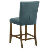 Paxton 5-piece Round Glass Top Counter Height Dining Set Teal Blue | Brown | Brown / Teal Blue | 122178-S5TLB