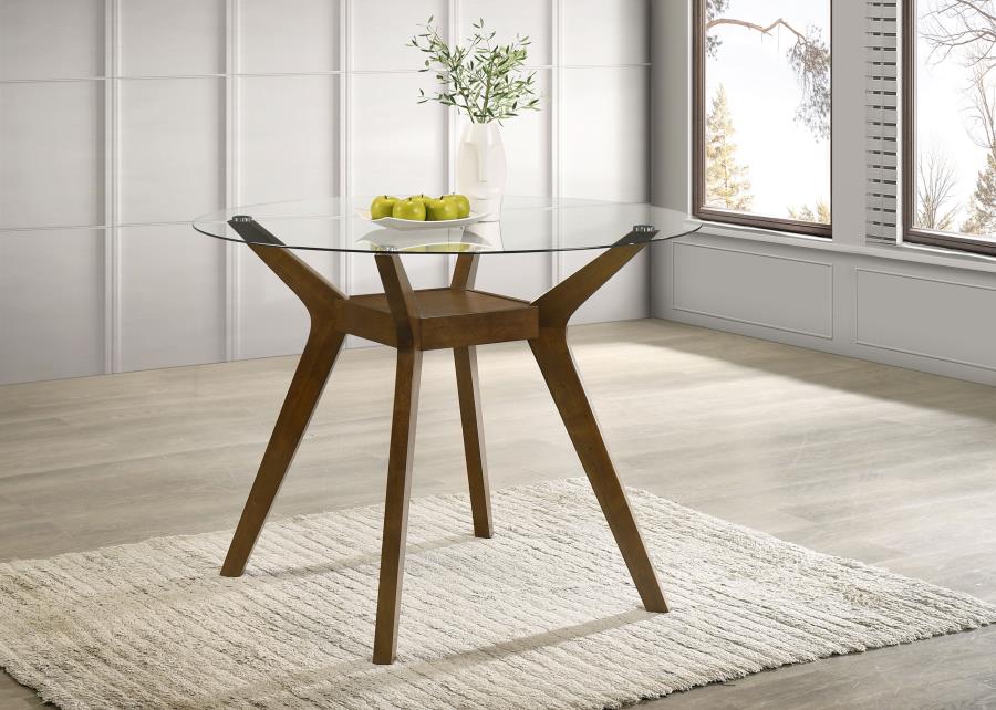 Paxton Round 48-inch Glass Top Counter Height Dining Table Brown | Brown | 122178BG