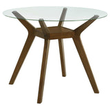 Paxton Round 48-inch Glass Top Counter Height Dining Table Brown | Brown | 122178BG