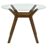 Paxton Round 48-inch Glass Top Counter Height Dining Table Brown | Brown | 122178BG