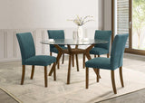 Paxton Round 48-inch Glass Top Wood Dining Table Brown | King | Brown | 122180BG