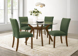 Paxton Round 48-inch Glass Top Wood Dining Table Brown | King | Brown | 122180BG